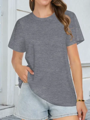French Grey Color Women's Graphic Tees