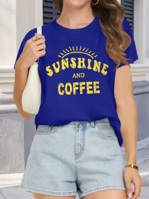 Blue Sunshine Print Women's Graphic Tees