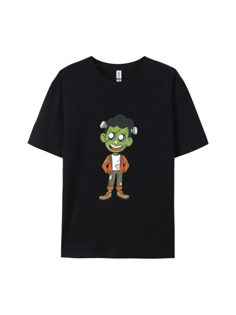 Halloween Cartoon Frankenstein Style A Graphic Tee - Image 2