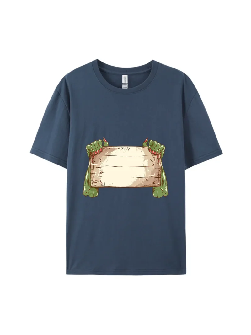 Halloween Zombie Hands & Plank Graphic Tee - Image 2