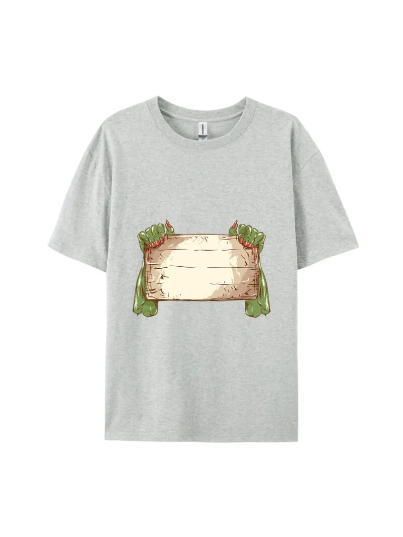 Halloween Zombie Hands & Plank Graphic Tee - Image 3