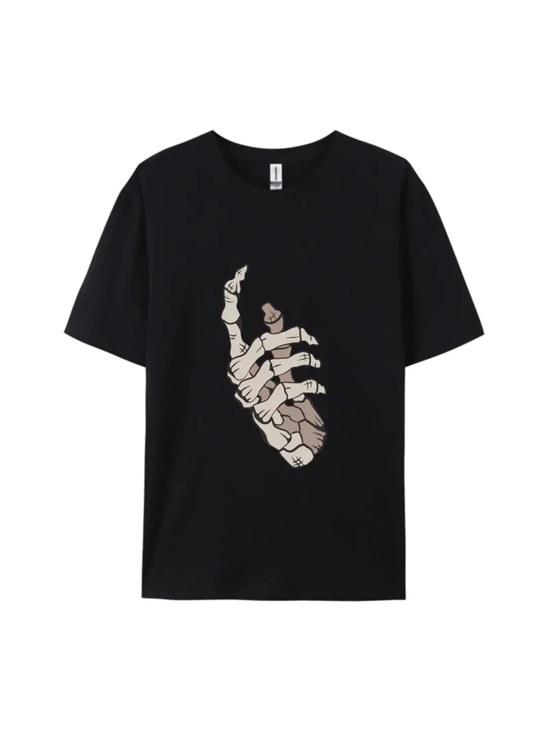 Halloween Cartoon Skeleton Hand Graphic Tee