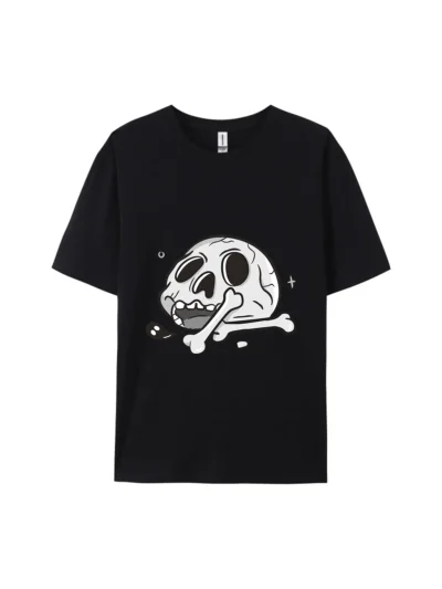 Halloween Cartoon Skull & Crossbone Graphic Tee