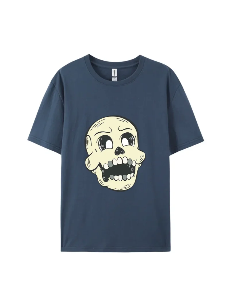Halloween Cartoon Skull Style C Graphic Tee - Image 3