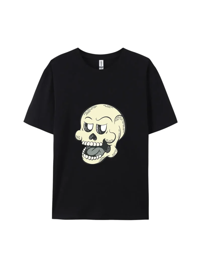 Halloween Cartoon Skull Style E Graphic Tee - Image 2