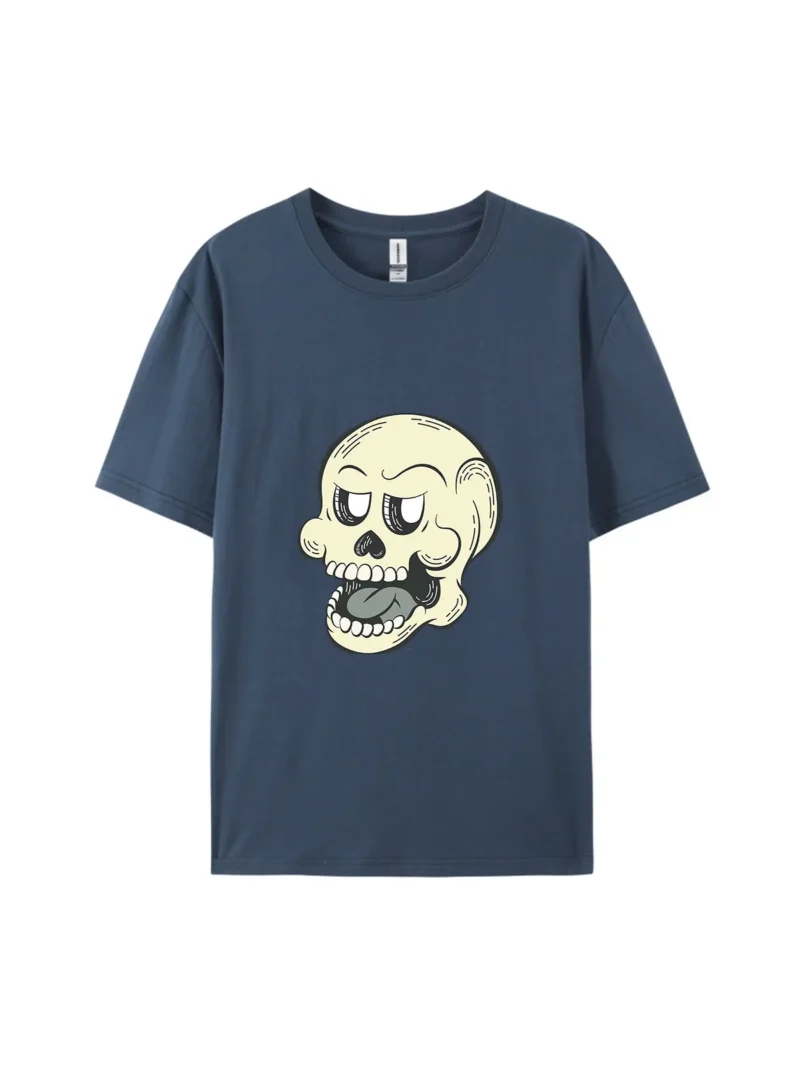 Halloween Cartoon Skull Style E Graphic Tee - Image 3