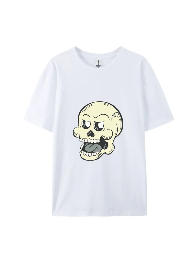 Halloween Cartoon Skull Style E Graphic Tee - Image 4