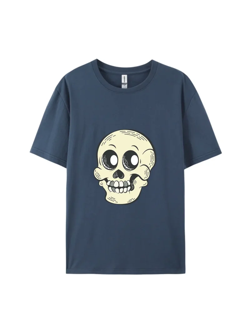 Halloween Cartoon Skull Style F Graphic Tee - Image 3