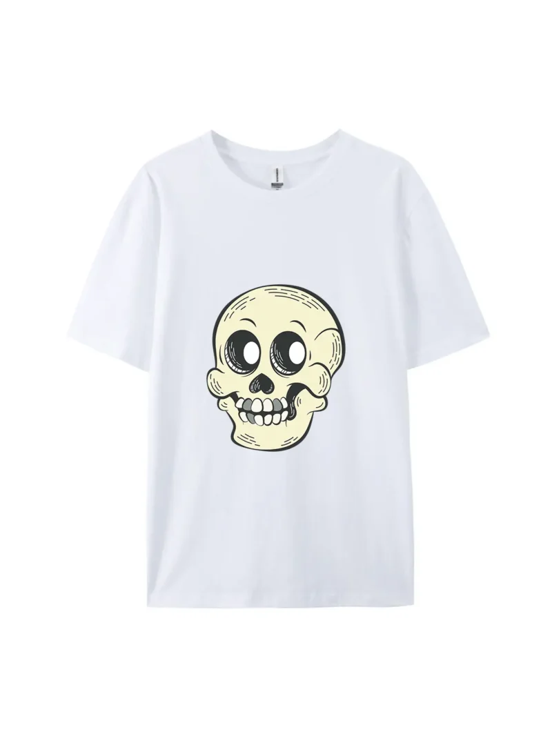 Halloween Cartoon Skull Style F Graphic Tee - Image 4