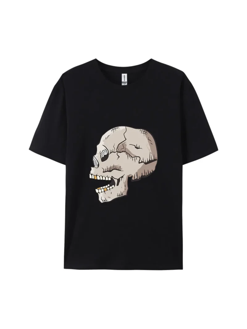 Halloween Cartoon Skull Style G Graphic Tee - Image 2