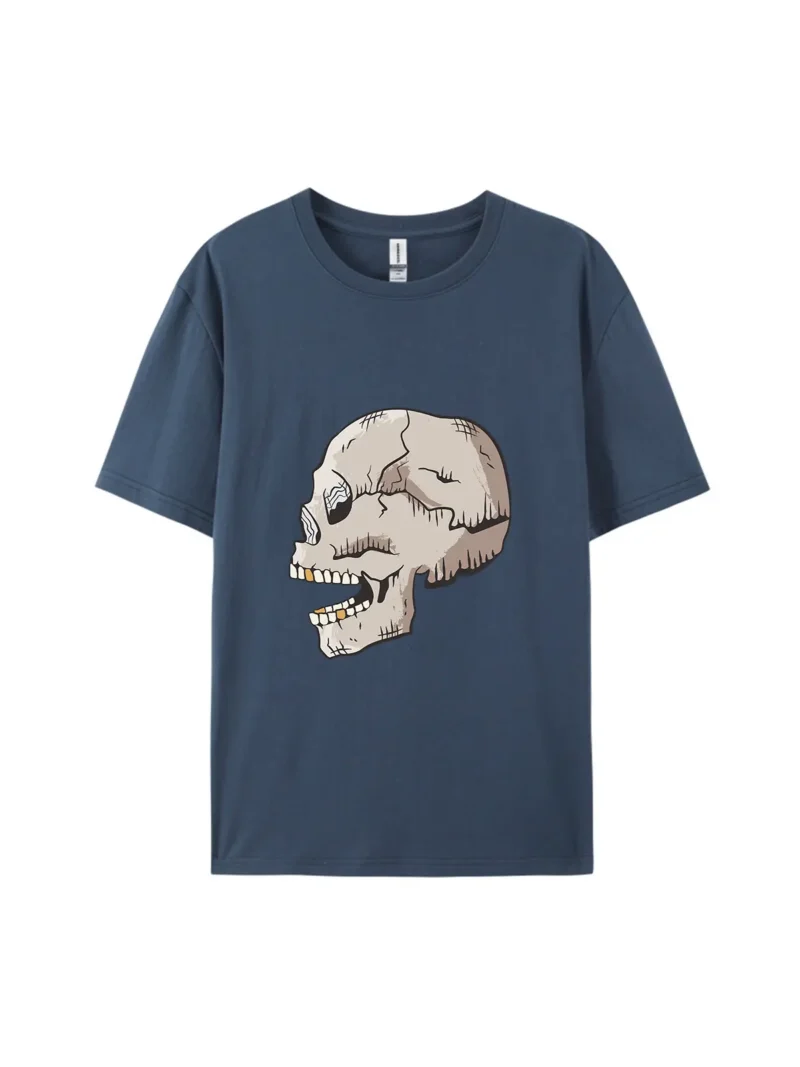 Halloween Cartoon Skull Style G Graphic Tee - Image 3