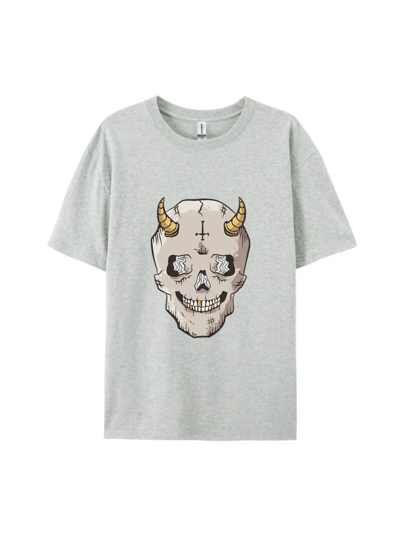 Halloween Cartoon Skull Style H Graphic Tee