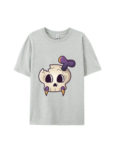 Halloween Skull With Bone & Fangs Graphic Tee
