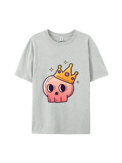 Halloween Skull With Crown Style Graphic Tee