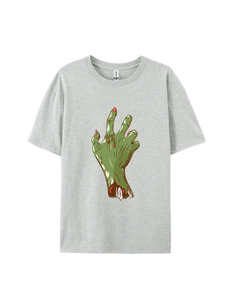 Halloween Zombie Hand Style M Graphic Tee - Image 3