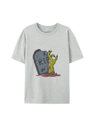 Halloween Zombie Hand & Tombstone Graphic Tee