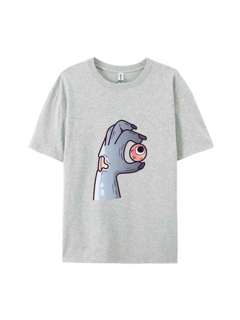 Halloween Zombie Hand With Eyeball Graphic Tee - Image 3