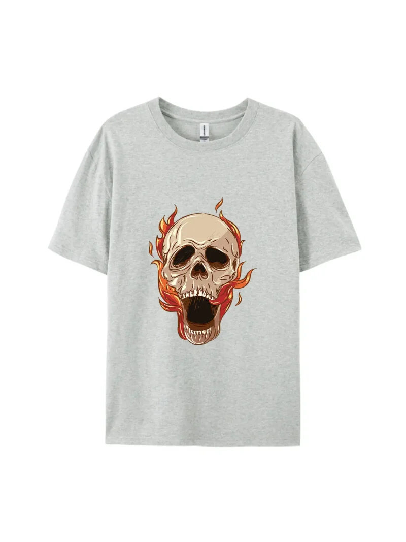 Halloween Flaming Skull Graphic Tee