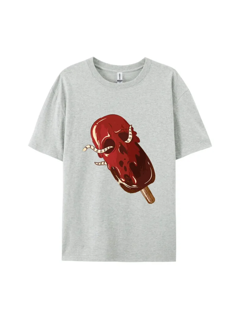Halloween Skull Popsicle With Worms Graphic Tee