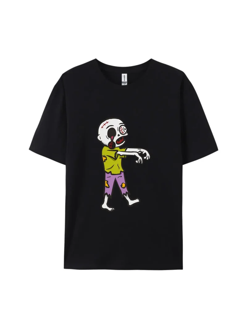 Halloween Zombie Style A Graphic Ptinted Tee - Image 2