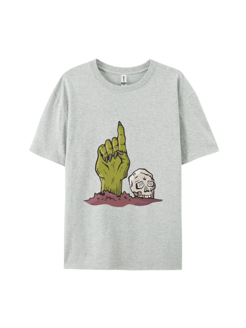 Halloween Zombie Style F Graphic Tee - Image 3