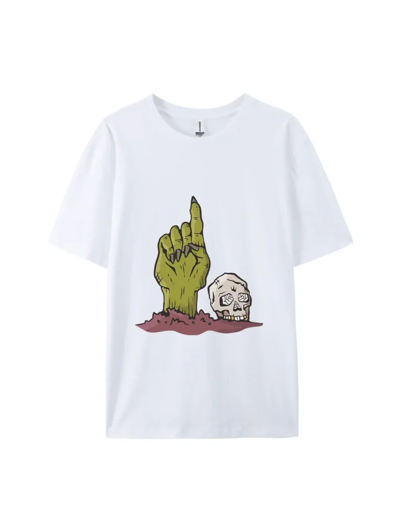 Halloween Zombie Style F Graphic Tee - Image 4