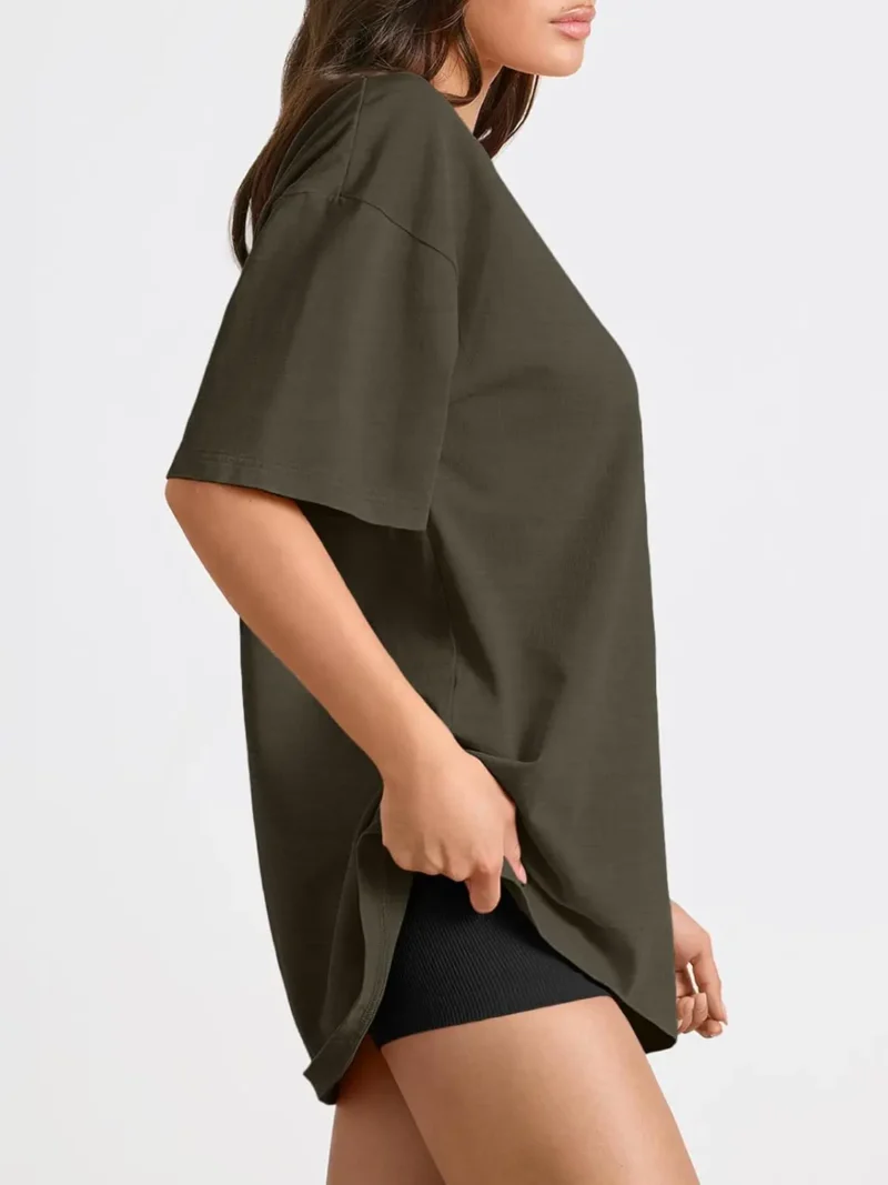Womens Summer Fashion Workout Oversized Tops Green Color - Image 8