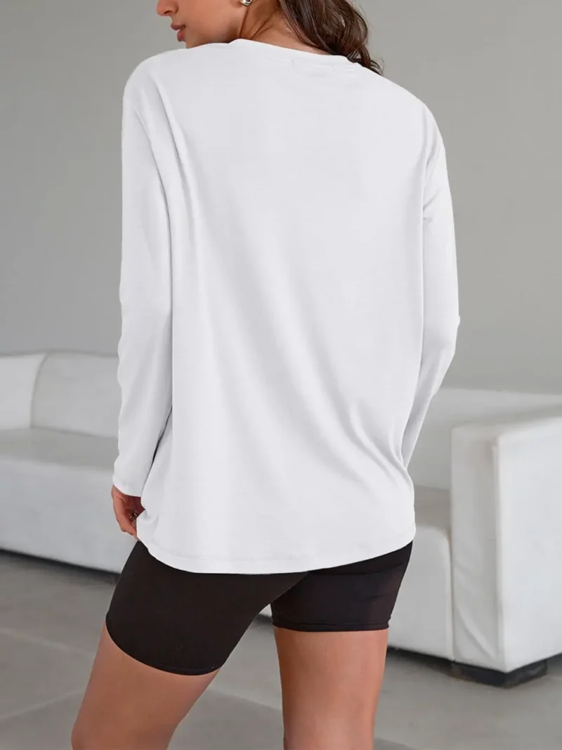Womens Oversized Crewneck Tee Black White Color - Image 5