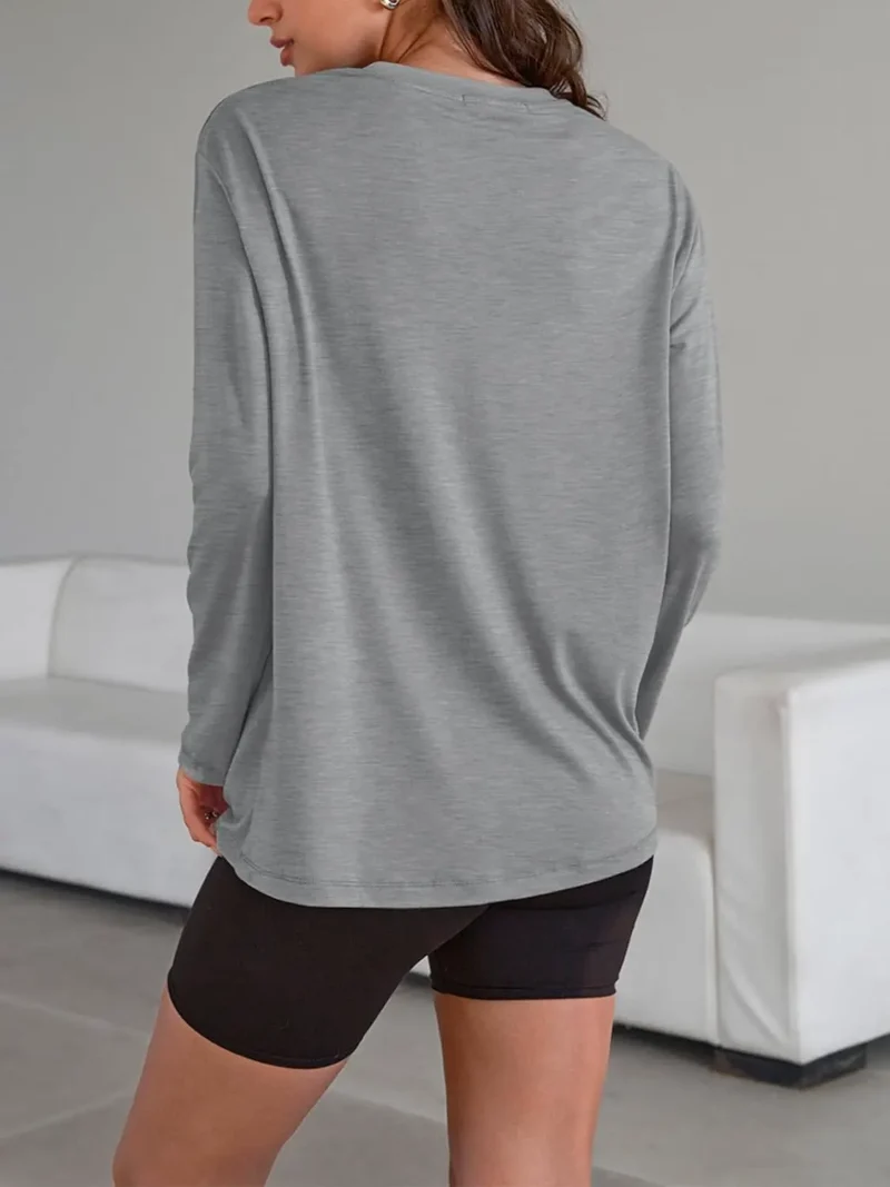 Womens Oversized Crewneck Tee Gray Color - Image 7