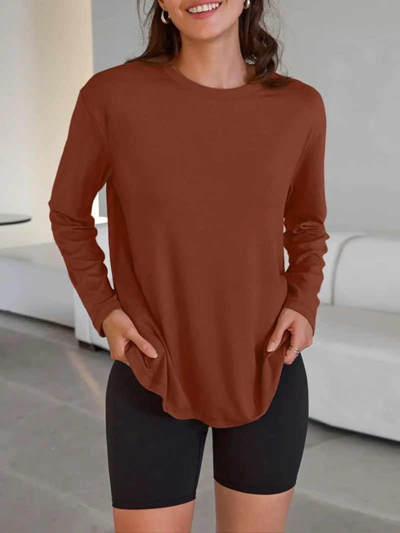 Womens Oversized Crewneck Tee Red Color - Image 4