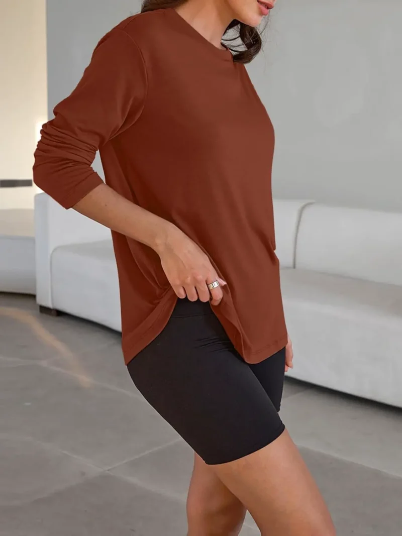 Womens Oversized Crewneck Tee Red Color - Image 5