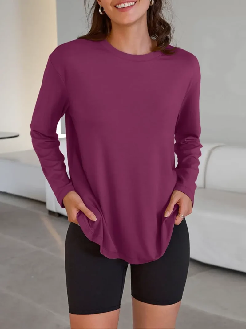 Womens Oversized Crewneck Tee Red Color - Image 8