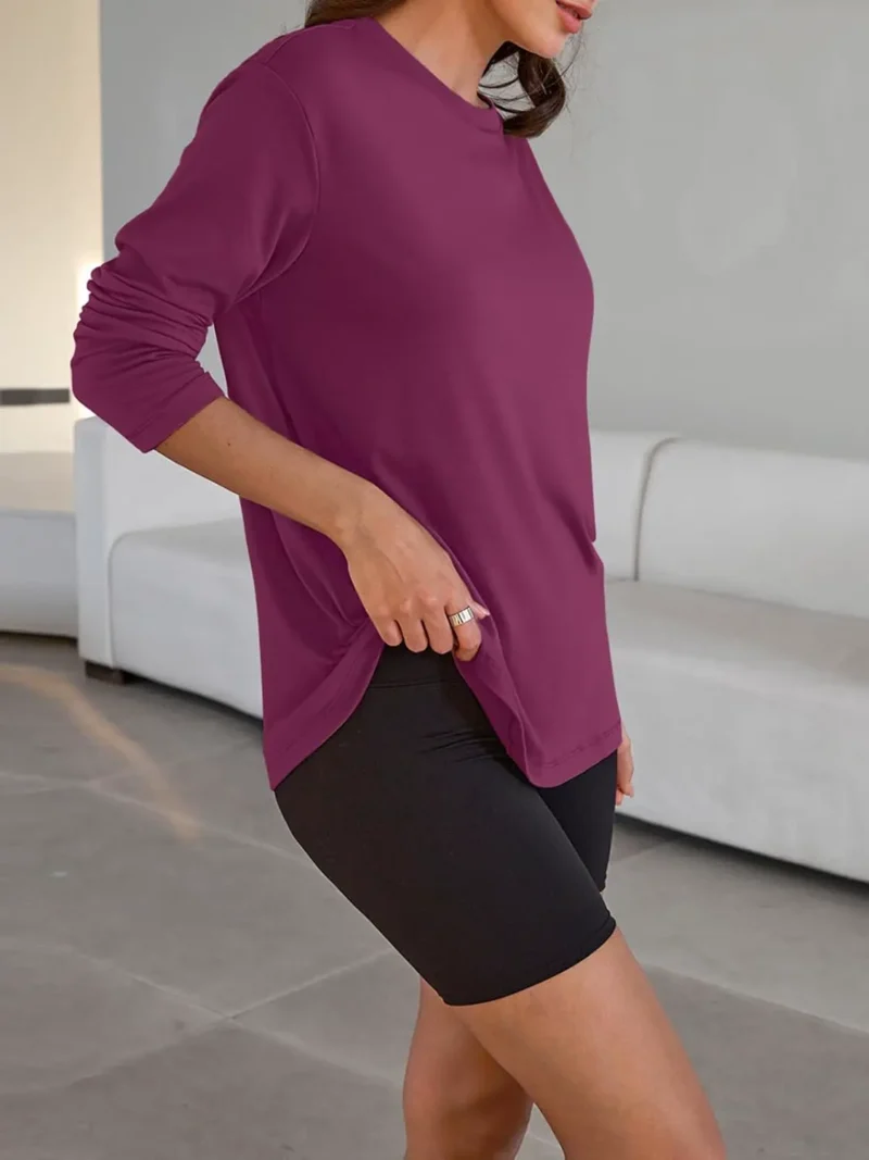 Womens Oversized Crewneck Tee Red Color - Image 9