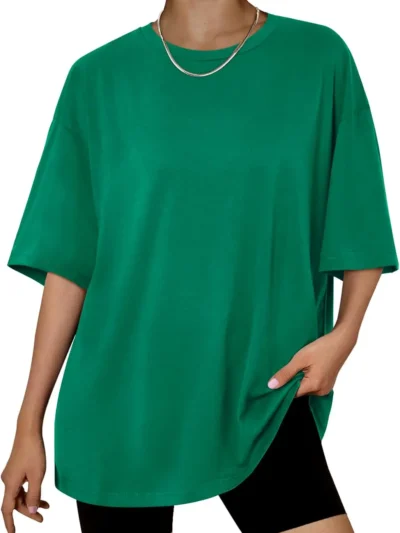 Womens Summer Fashion Workout Oversized Tops Green Color