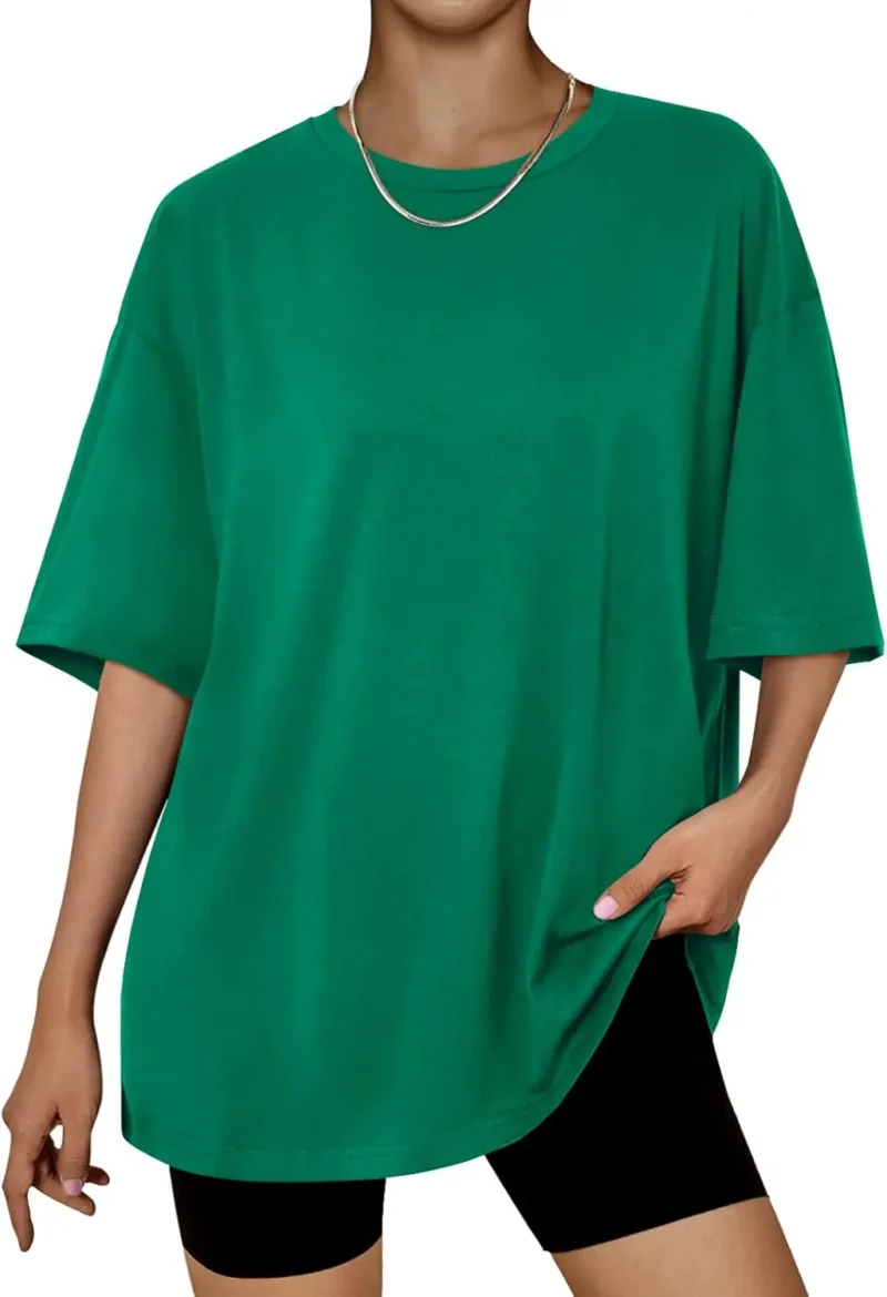 Womens Summer Fashion Workout Oversized Tops Green Color