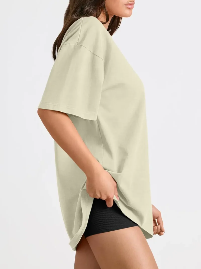 Womens Summer Fashion Workout Oversized Tops Yellow Color - Image 3