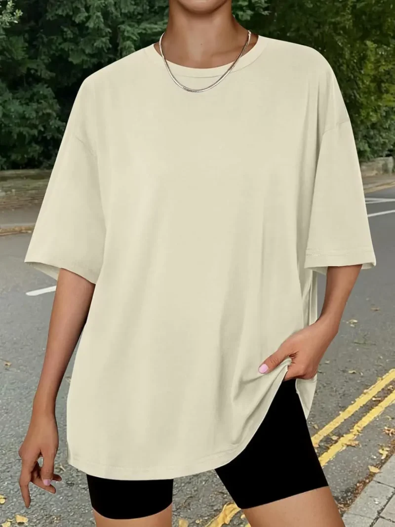 Womens Summer Fashion Workout Oversized Tops Yellow Color - Image 6