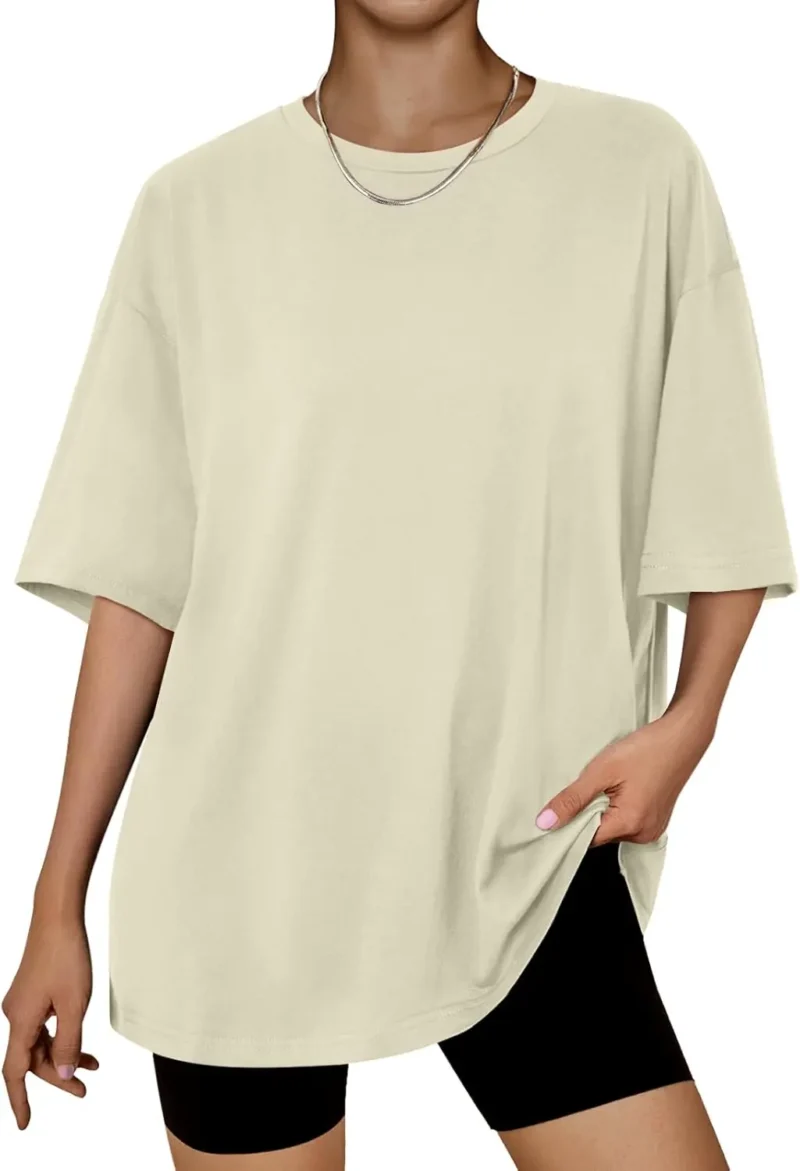 Womens Summer Fashion Workout Oversized Tops Yellow Color - Image 7