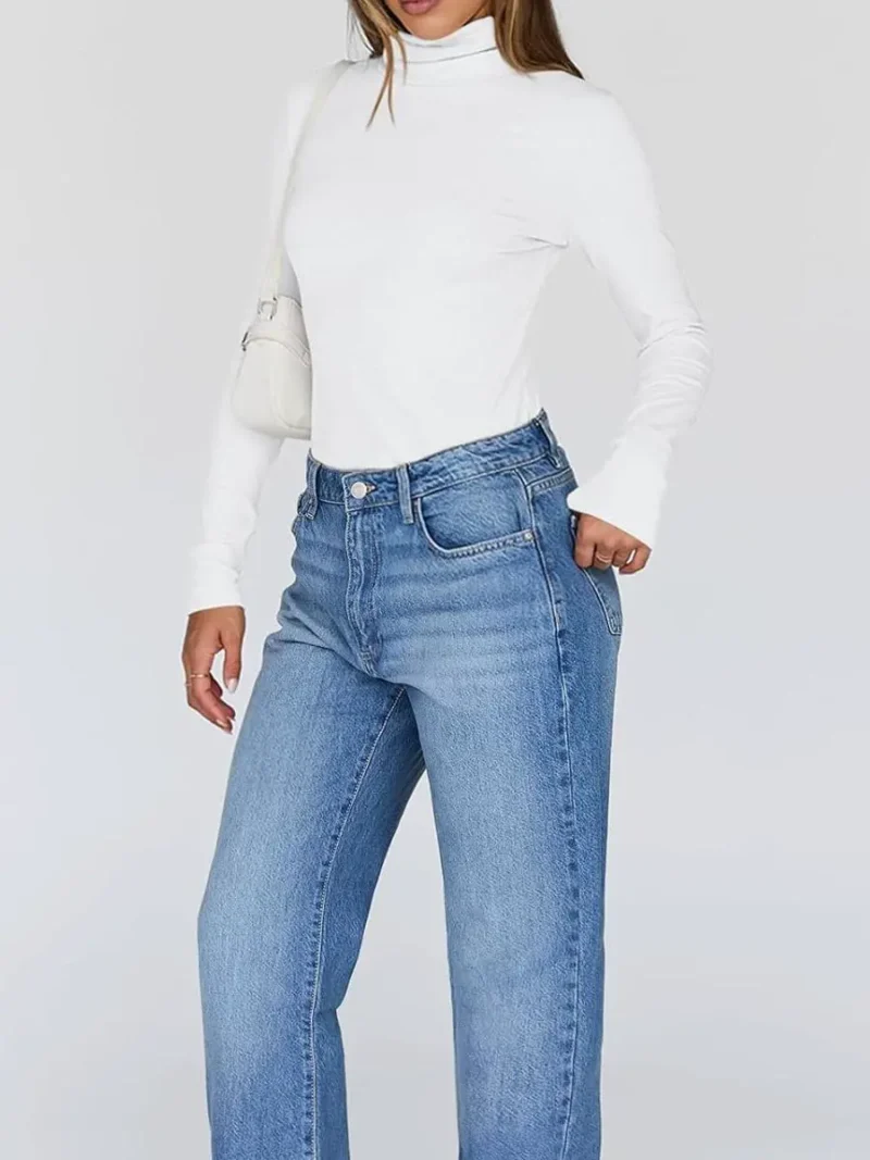 Women's Turtleneck Thermal Tops Black Color - Image 9