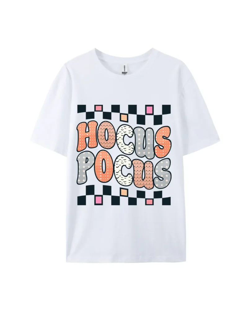 “Hocus Pocus Checkerboard Color Block” Print Tee - Image 2