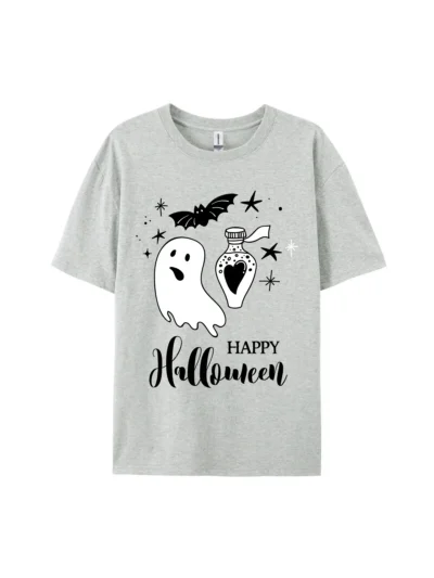 Happy Halloween Ghost & Bat Graphic Tee