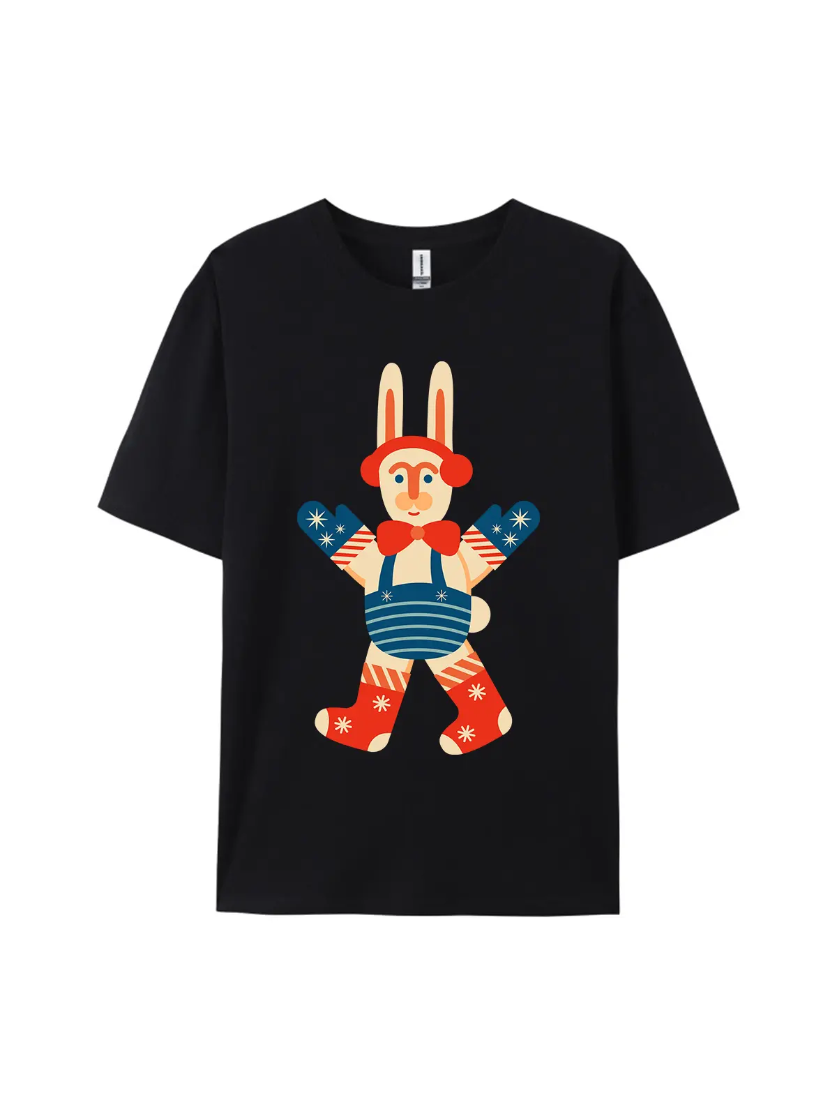 Retro Festive Bunny Graphic Tee For Women Men - Image 2