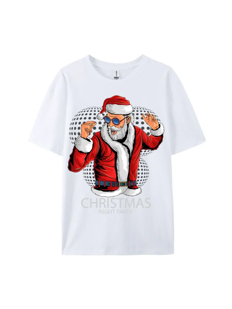 Night Party Santa Claus Graphic Tee - Image 3