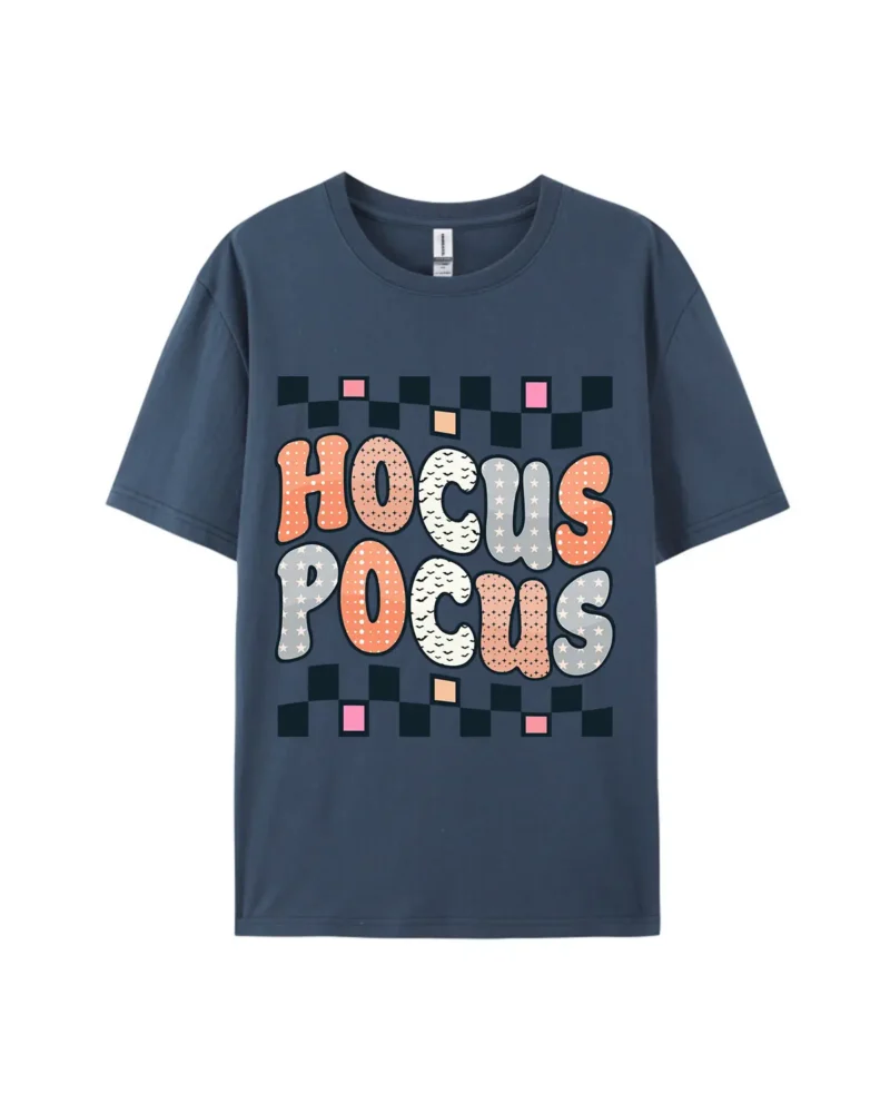 “Hocus Pocus Checkerboard Color Block” Print Tee - Image 3
