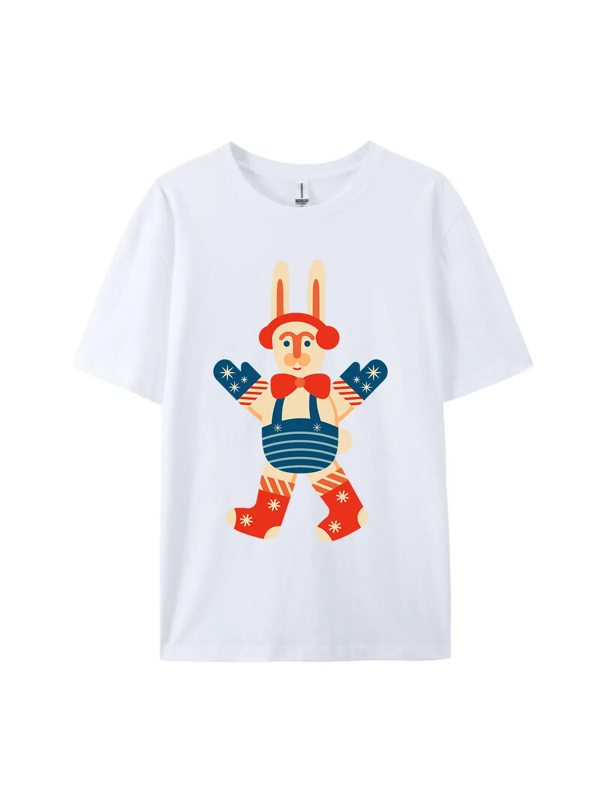 Retro Festive Bunny Graphic Tee For Women Men - Image 3