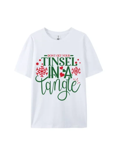 Tinsel In A Tangle Graphic Tee For Women Men