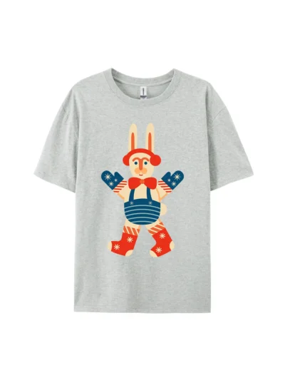 Retro Festive Bunny Graphic Tee For Women Men