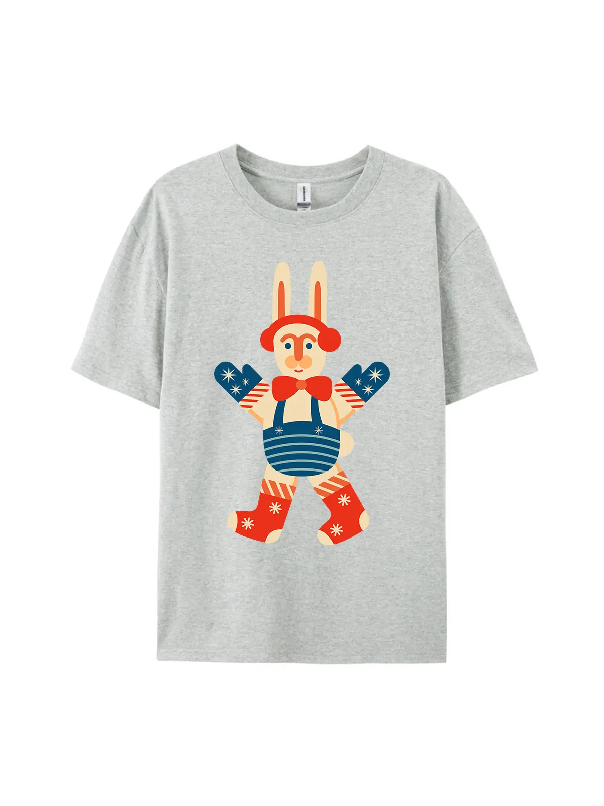 Retro Festive Bunny Graphic Tee For Women Men