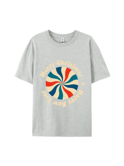 Happy New Year Swirl Graphic Tee For Women Men