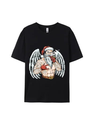 Angel Santa Claus with Tattoos Graphic Tee
